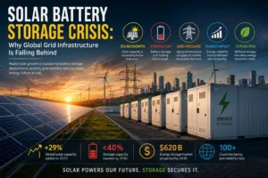Solar Battery Storage Crisis utility scale renewable energy battery infrastructure and smart grid systems