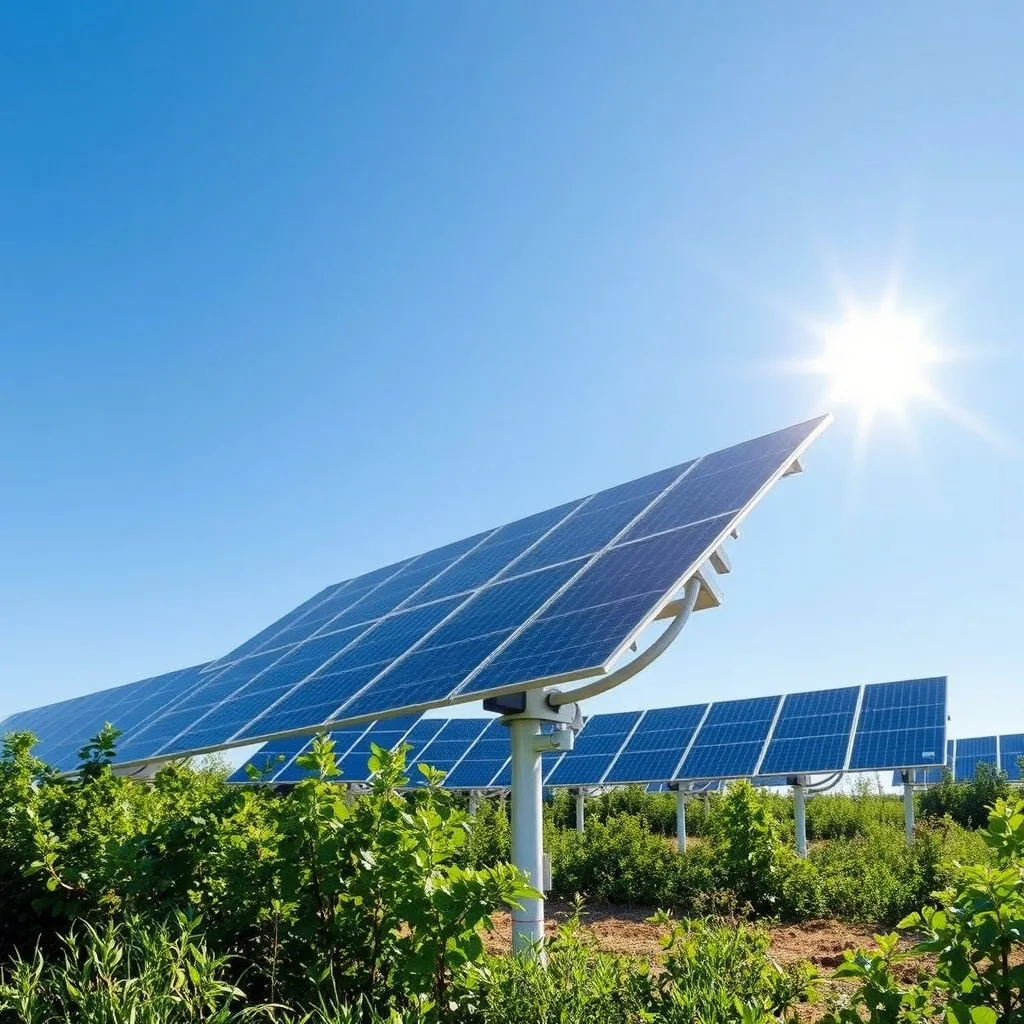 Solar tracking systems tilting panel rows toward the sun