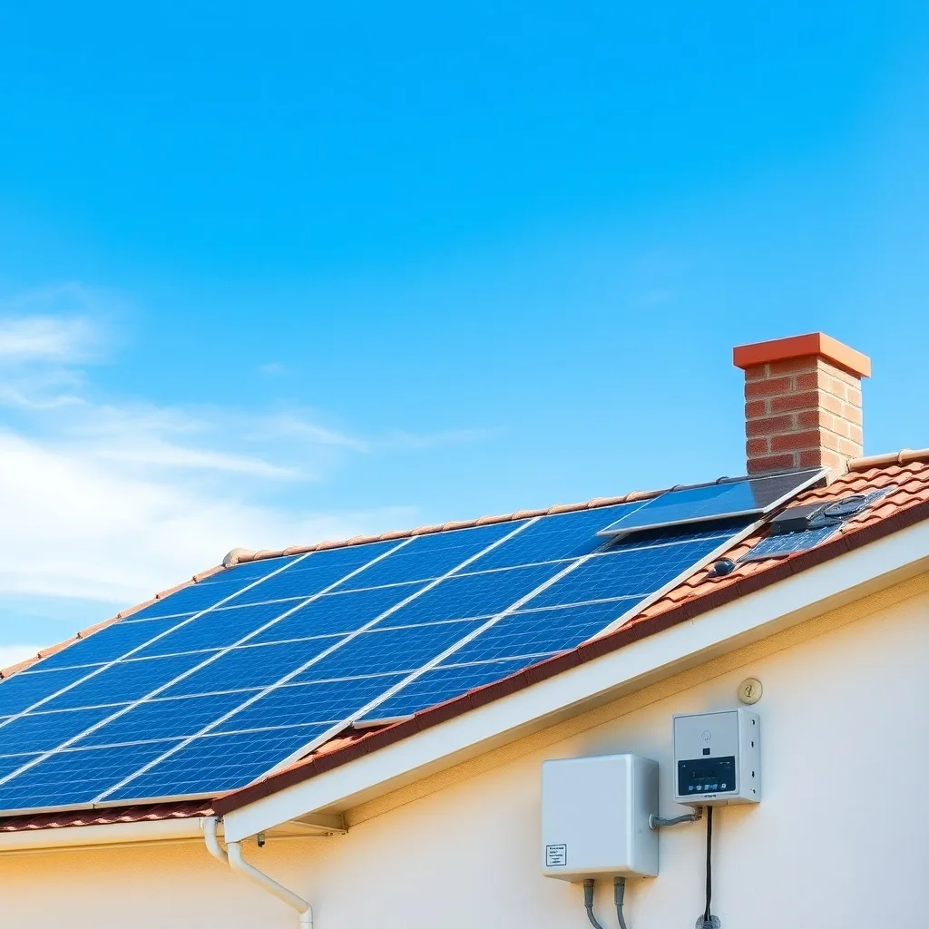 Solar inverter replacement being installed