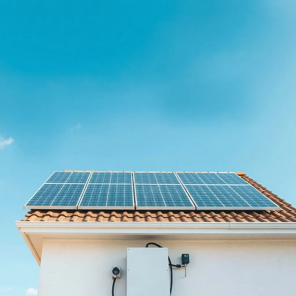 Homeowner checking common solar inverter problems on the status display