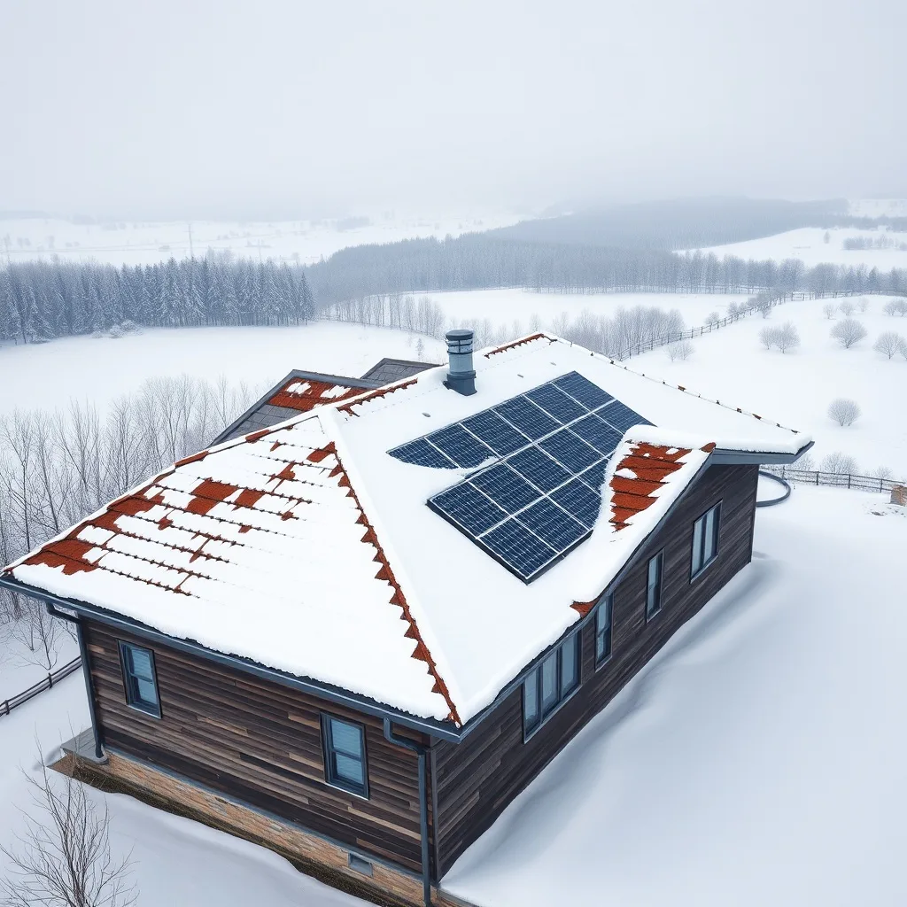 Solar panels in winter conditions