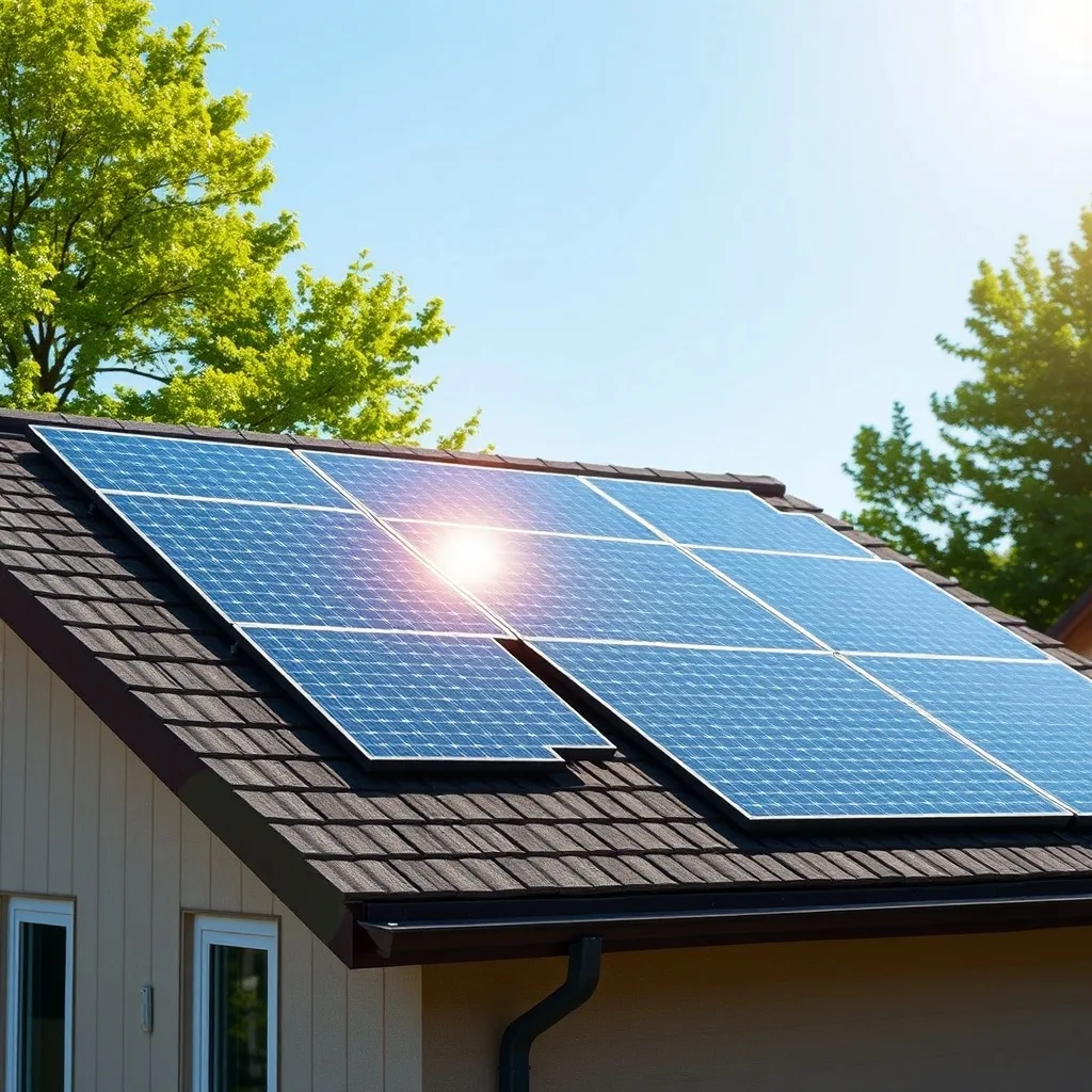 Rooftop solar panels in HOA community