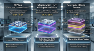 TOPCon vs HJT vs Perovskite-Silicon Tandem Cells