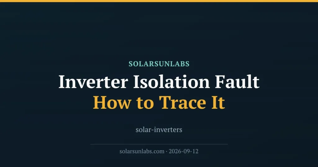 Inverter Isolation Fault: How to Trace It