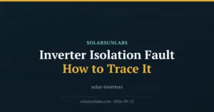 Inverter Isolation Fault: How to Trace It
