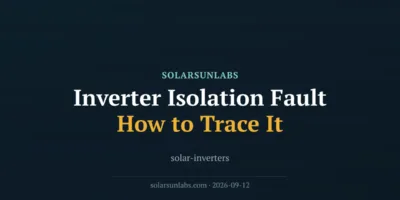 Inverter Isolation Fault: How to Trace It