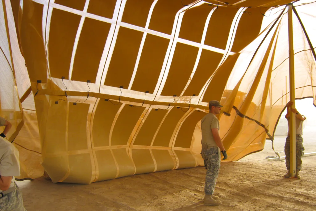 Off-grid solar panels in a remote location