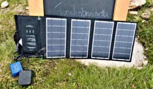 Portable solar panel used for RV and camping power setups