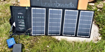 Portable solar panel used for RV and camping power setups