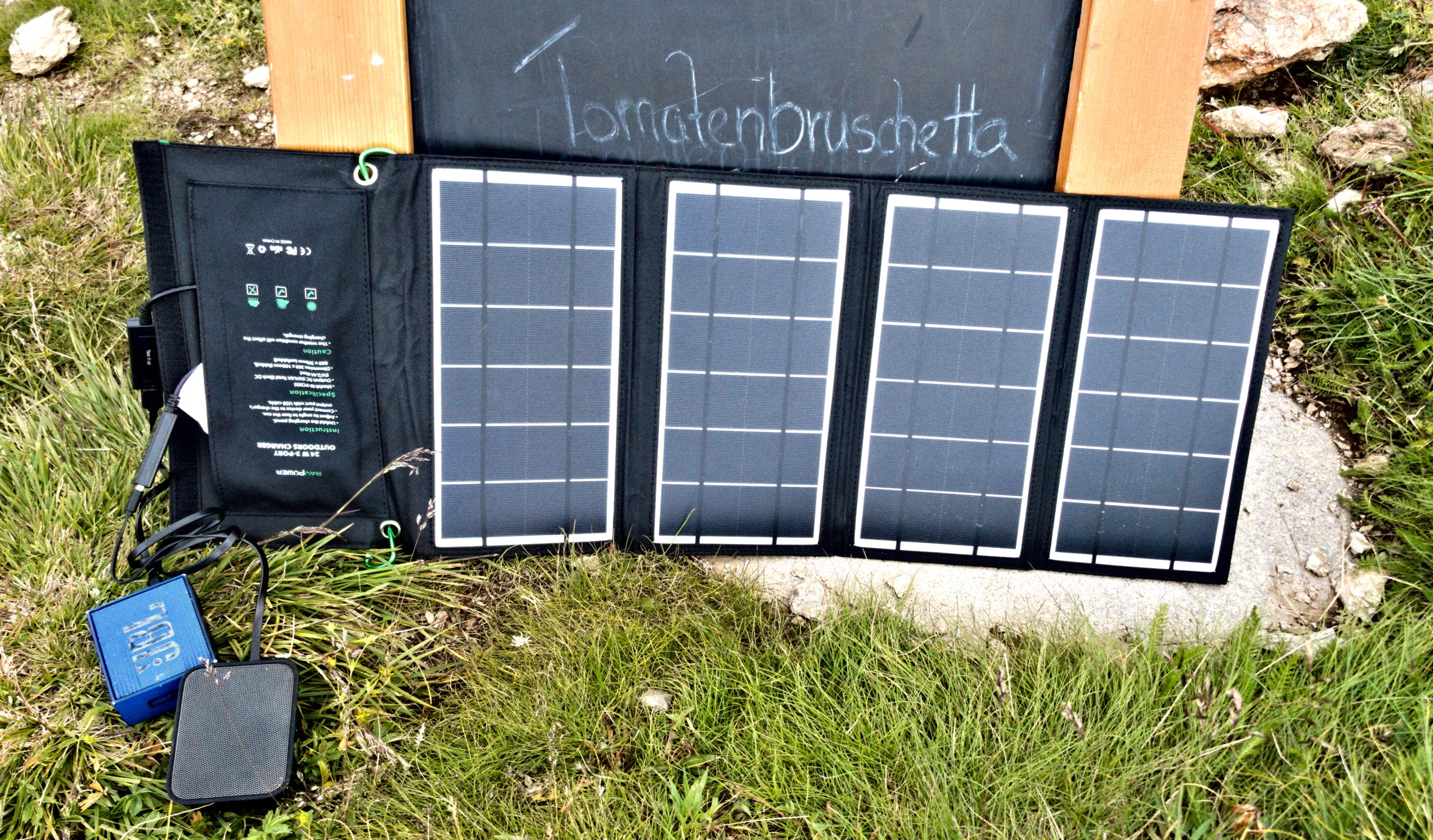 Portable solar panel used for RV and camping power setups
