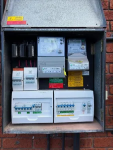 Residential solar and battery installation with switchboard