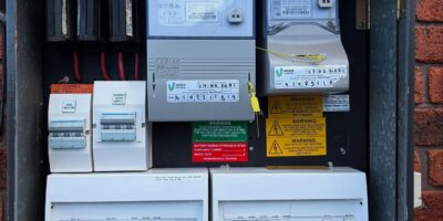 Residential solar and battery installation with switchboard