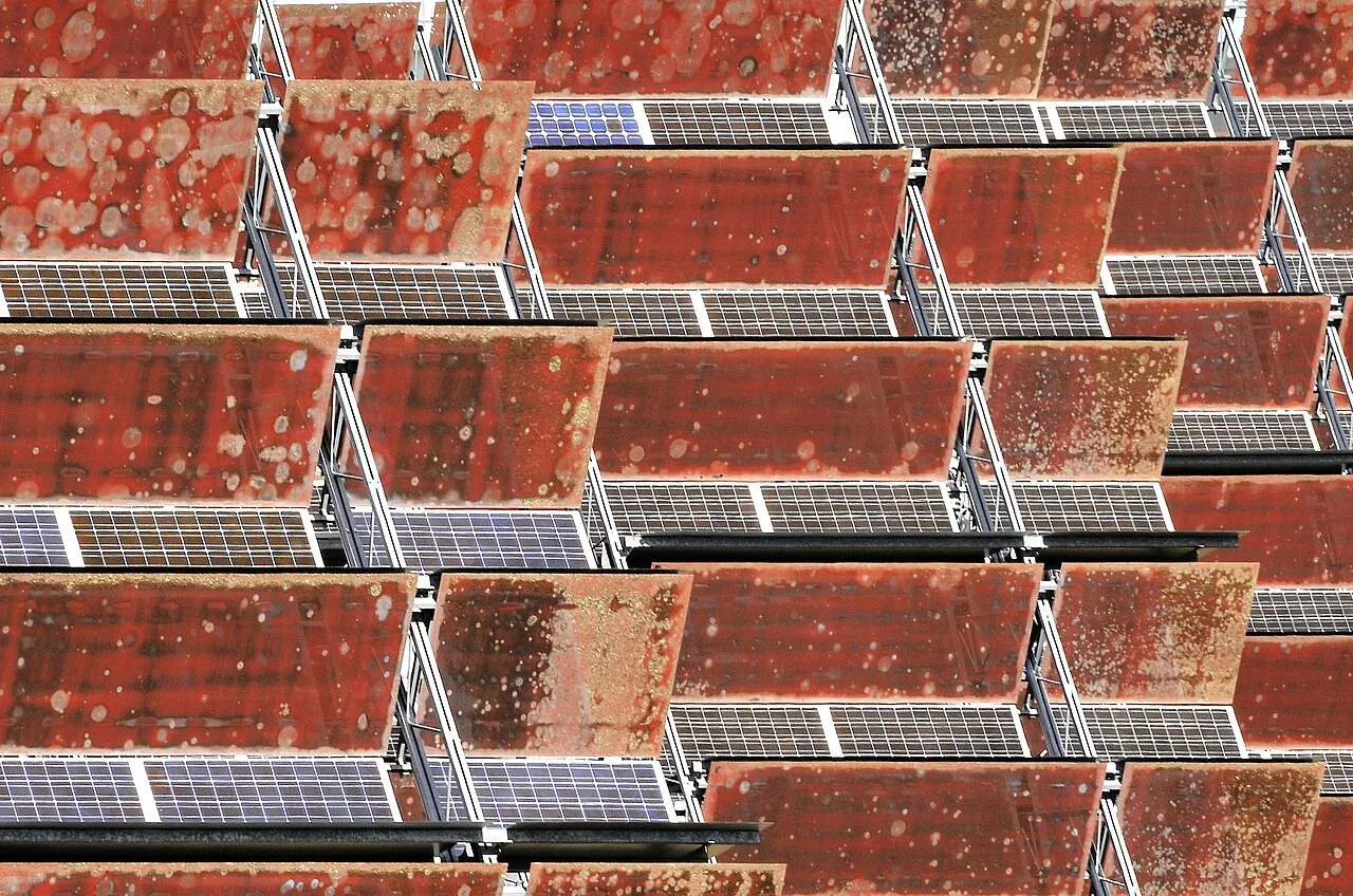 Ageing photovoltaic array in service