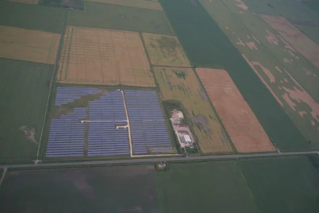 solar farm by the a151 bourne north fen aerial 201