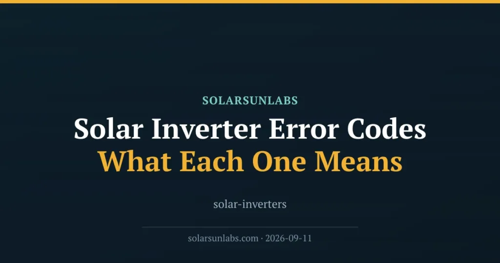Solar Inverter Error Codes: What Each One Means