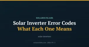 Solar Inverter Error Codes: What Each One Means