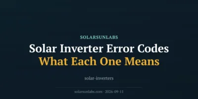 Solar Inverter Error Codes: What Each One Means